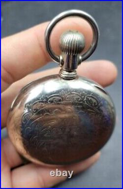 Antique Waltham Grade 81 Pocket Watch Runs Nice Engraved Case 18s 15j