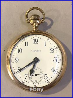 Antique Waltham Open Pocket WatchFahys Montaak Gold Fill Case-Etched Bird Motif