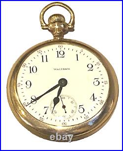 Antique Waltham Open Pocket WatchFahys Montaak Gold Fill Case-Etched Bird Motif