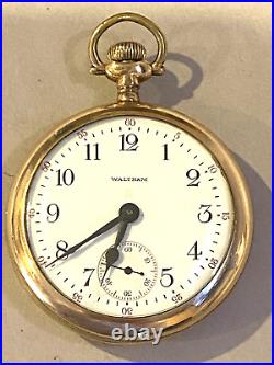 Antique Waltham Open Pocket WatchFahys Montaak Gold Fill Case-Etched Bird Motif