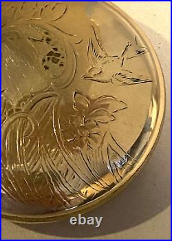 Antique Waltham Open Pocket WatchFahys Montaak Gold Fill Case-Etched Bird Motif