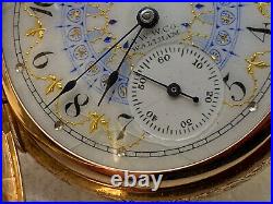 Antique Waltham Pocket Watch 1890 14k Hunter Case 6s 11j L Stag Decorative Dial