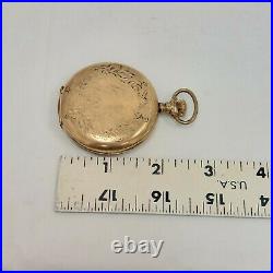 Antique Waltham Pocket Watch GP Gold Tone Engraved Hunter Case