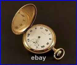 Antique Waltham Pocket Watch Gold Fill Hunter Case 16 Size 7 Jewels Ca. 1913