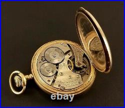 Antique Waltham Pocket Watch Gold Fill Hunter Case 16 Size 7 Jewels Ca. 1913