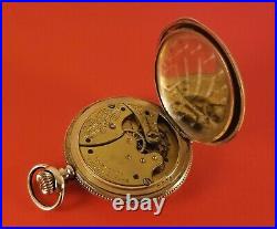 Antique Waltham Pocket Watch Gold Fill Hunter Case 6 Size 7 Jewels Ca. 1900