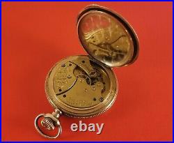 Antique Waltham Pocket Watch Gold Fill Hunter Case 6 Size 7 Jewels Ca. 1900
