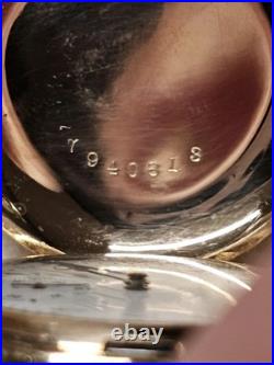 Antique Waltham Pocket Watch Gold Filled Case Chain With 14k Chain Slide