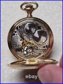 Antique Waltham Pocket Watch Gold Filled Case Chain With 14k Chain Slide