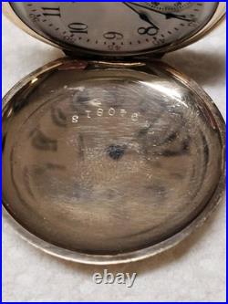 Antique Waltham Pocket Watch Gold Filled Case Chain With 14k Chain Slide