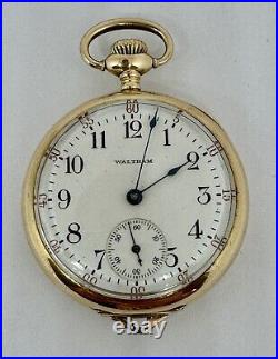 Antique Waltham Pocket Watch Ladies Solid 14K Gold Double Case