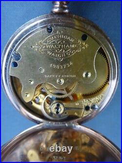 Antique Waltham Pocket Watch Tri Color 14k Gold Case Fancy Ruby & Emerald Dial