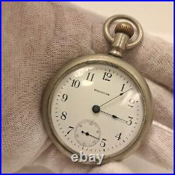 Antique Waltham Pocket Watch Watch Silver Case Working Condition Open Face