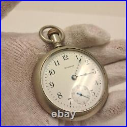 Antique Waltham Pocket Watch Watch Silver Case Working Condition Open Face