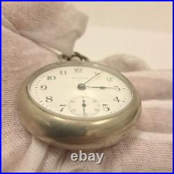 Antique Waltham Pocket Watch Watch Silver Case Working Condition Open Face