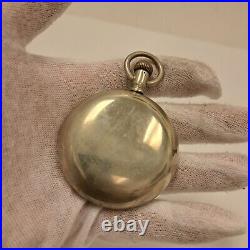Antique Waltham Pocket Watch Watch Silver Case Working Condition Open Face