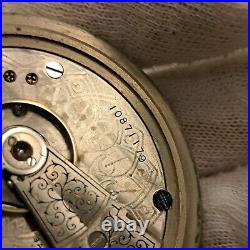 Antique Waltham Pocket Watch Watch Silver Case Working Condition Open Face