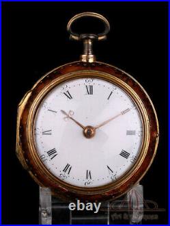 Antique William Glover Patinated Case Verge Fusee Pocket Watch. London, 1750