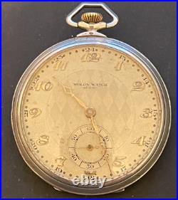 Antique Wolon Suisse Pocket Watch Runs Spiral Breguet. 800 Silver Case 15j Swiss