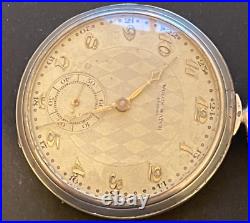 Antique Wolon Suisse Pocket Watch Runs Spiral Breguet. 800 Silver Case 15j Swiss