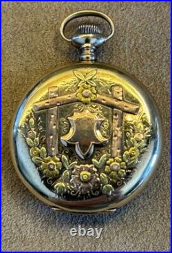 Antique Yellow & Rose Gold Diamond Essex Superior Pocket Watch Case-New Columbus