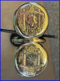 Antique Yellow & Rose Gold Diamond Essex Superior Pocket Watch Case-New Columbus