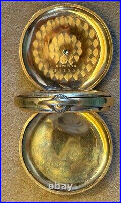 Antique Yellow & Rose Gold Diamond Essex Superior Pocket Watch Case-New Columbus