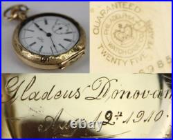 Antique pocket watch Suffolk hunter 14k GOLD filled case 7j 0s Philadelphia