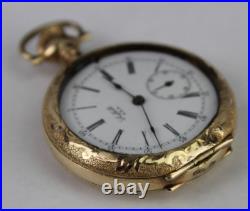 Antique pocket watch Suffolk hunter 14k GOLD filled case 7j 0s Philadelphia