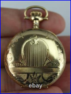 Antique pocket watch Suffolk hunter 14k GOLD filled case 7j 0s Philadelphia