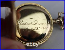 Antique pocket watch Suffolk hunter 14k GOLD filled case 7j 0s Philadelphia