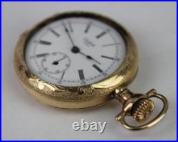 Antique pocket watch Suffolk hunter 14k GOLD filled case 7j 0s Philadelphia