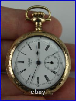 Antique pocket watch Suffolk hunter 14k GOLD filled case 7j 0s Philadelphia