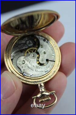 Antique pocket watch Suffolk hunter 14k GOLD filled case 7j 0s Philadelphia