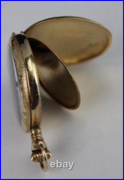 Antique pocket watch Suffolk hunter 14k GOLD filled case 7j 0s Philadelphia