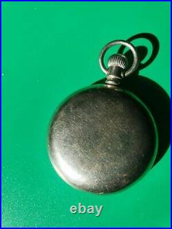 Antique pocket watch cresent drop out case elgin national watch co