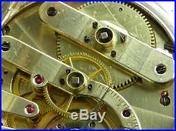 Antique rare Swiss 19j keywind pocket chronometer 1800s. Serviced. Nice case