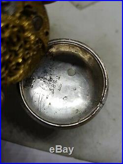 Antique silver pair cased fusee verge T. Washbourne pocket watch c1750 ref1008