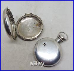 Antique solid silver pair cased fusee George Shepherd Ellon pocket watch 1878