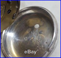 Antique solid silver pair cased fusee George Shepherd Ellon pocket watch 1878