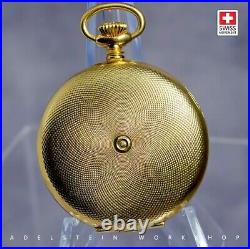 Arnex Model 14G New17 Jewels Incabloc Gold-Plated Case Pocket Watch Unitas 6498