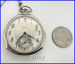 Art Deco 12s Waltham Pocket Watch with Knife & Chain 14k Gold Filled Patented Case