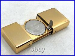 Auth ZIPPO Gold-Plated Limited Edition TIME TANK Pocket Watch w Case