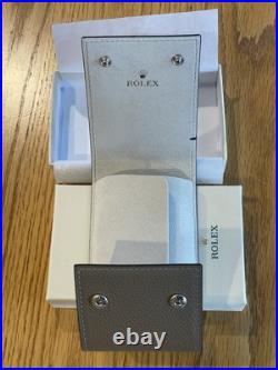 Authentic Rolex Taupe Leather Watch Case Travel Pouch Rare Color Great Gift