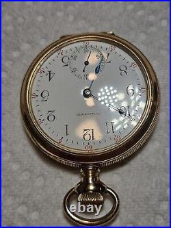 B106 Antique Model 1908 Waltham 610 Pocket Watch Gold Filled Case 16s 7j