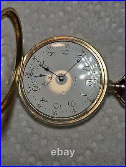 B106 Antique Model 1908 Waltham 610 Pocket Watch Gold Filled Case 16s 7j