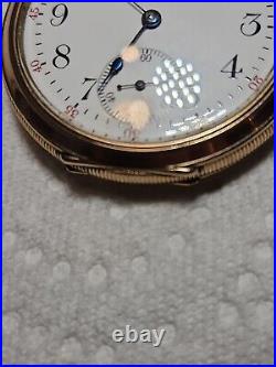 B106 Antique Model 1908 Waltham 610 Pocket Watch Gold Filled Case 16s 7j