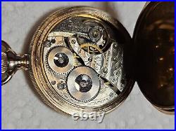 B106 Antique Model 1908 Waltham 610 Pocket Watch Gold Filled Case 16s 7j