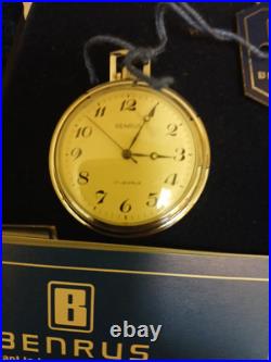 BENRUS 17 JEWELED Pocket Watch, NEW IN CASE