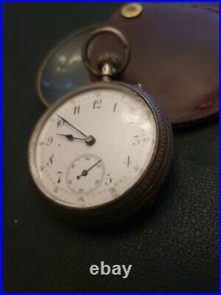 Beautiful 1800's Swiss 935 Silver Case Pocket Watch Engraved Back